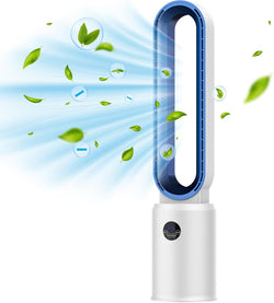 Image of Bladeless Tower Fan and Air Purifier in One – 24 Speeds, Quiet Operation, Remote & Touch Control
