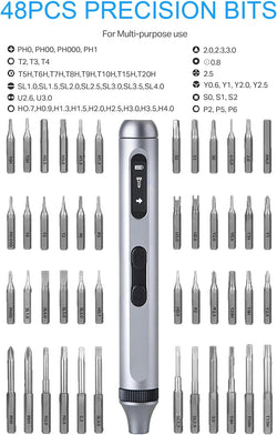Image of Powerful Cordless Electric Precision Screwdriver Set With LED Light , 52 in 1