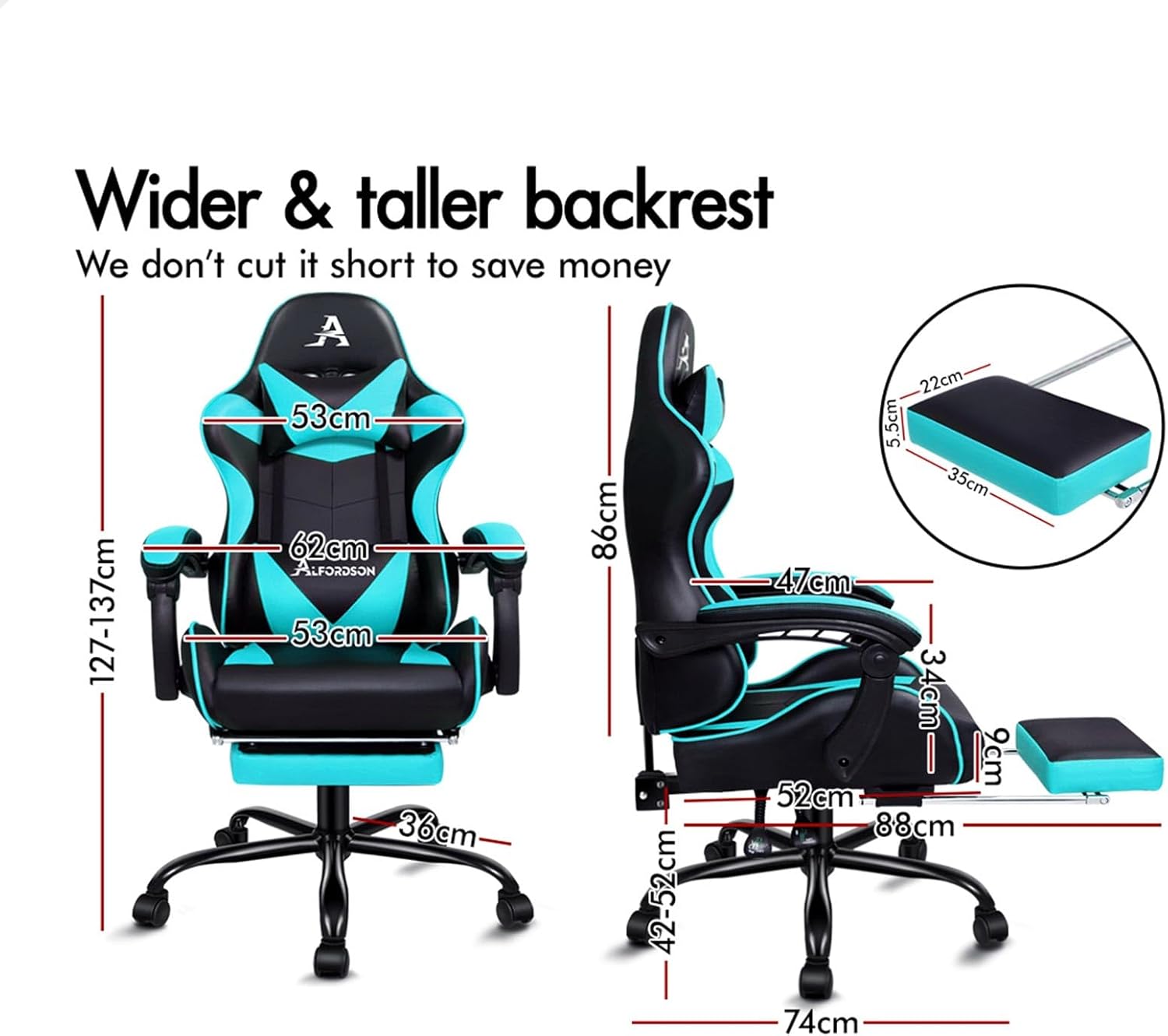 Gaming Chair with Massage, Footrest & Adjustable Recline 🎮💺