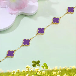 Image of 18K Gold Plated Four Leaf Clover Bracelet | Lucky Link Bracelet