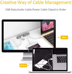 Image of Cable Clip Organizer – 7 Slot Silicone Cable Holder with Strong Adhesive for Cables