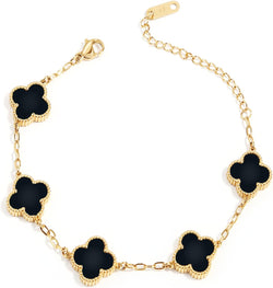 Image of 18K Gold Plated Four Leaf Clover Bracelet | Lucky Link Bracelet