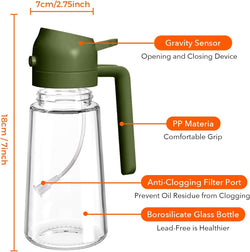 Image of Olive Oil Dispenser, 2 in 1 Oil Sprayer for Cooking