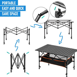 Image of Portable Folding Camping Table – Ultralight Aluminium, Adjustable Height, Large Storage Bag, Sturdy & Durable