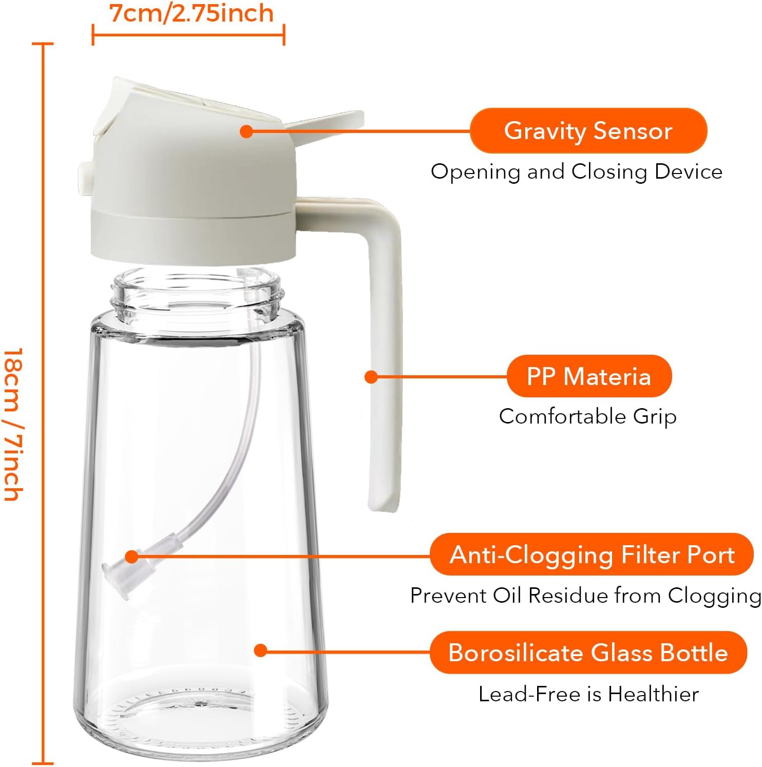 Olive Oil Dispenser, 2 in 1 Oil Sprayer for Cooking