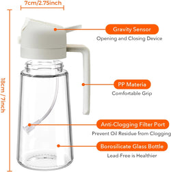 Image of Olive Oil Dispenser, 2 in 1 Oil Sprayer for Cooking