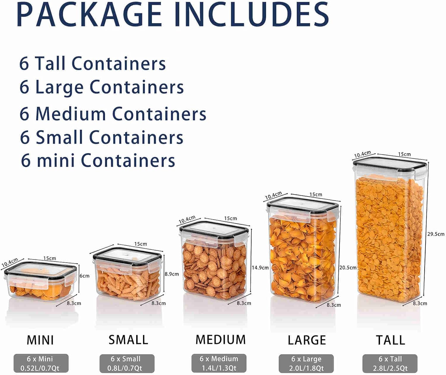 Feshory 42 Pack Airtight Food Storage Container Set