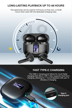 Image of Wireless Bluetooth 5.3 Earbuds – 48H Playtime