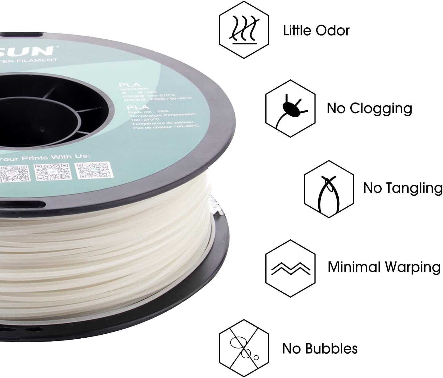 3D Printing Filament 1.75mm 1KG Black, High Accuracy