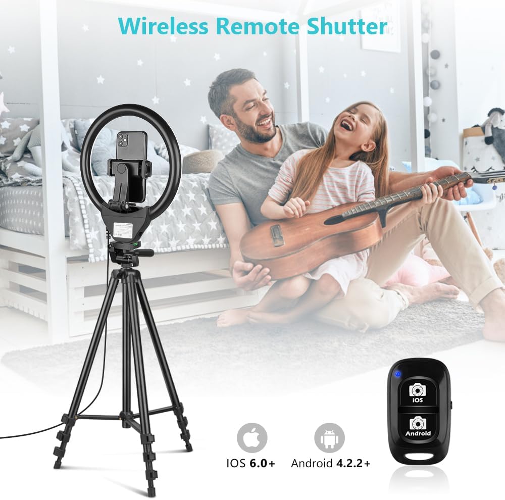 LED Circle Light with Phone Holder | Perfect for Live Streaming, Makeup, YouTube Videos, and TikTok