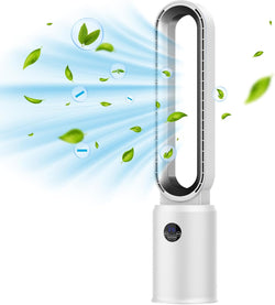 Image of Bladeless Tower Fan and Air Purifier in One – 24 Speeds, Quiet Operation, Remote & Touch Control
