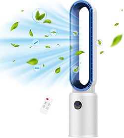 Image of Bladeless Tower Fan and Air Purifier in One – 24 Speeds, Quiet Operation, Remote & Touch Control