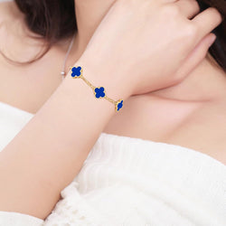 Image of 18K Gold Plated Four Leaf Clover Bracelet | Lucky Link Bracelet