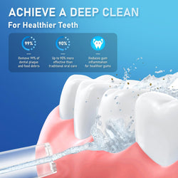 Image of Vimmk Cordless Water Flosser – Portable Oral Irrigator for Teeth & Gums, 5 Modes, 8 Tips, 300ml, IPX7 Waterproof (Black)