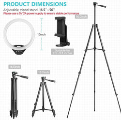 Image of LED Circle Light with Phone Holder | Perfect for Live Streaming, Makeup, YouTube Videos, and TikTok