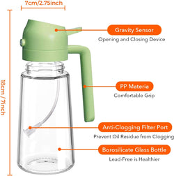 Image of Olive Oil Dispenser, 2 in 1 Oil Sprayer for Cooking