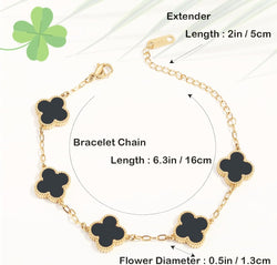 Image of 18K Gold Plated Four Leaf Clover Bracelet | Lucky Link Bracelet