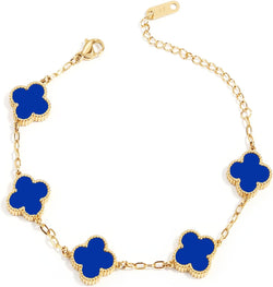 Image of 18K Gold Plated Four Leaf Clover Bracelet | Lucky Link Bracelet