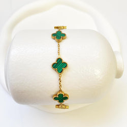 Image of 18K Gold Plated Four Leaf Clover Bracelet | Lucky Link Bracelet