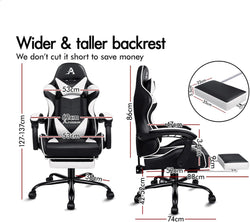 Image of Gaming Chair with Massage, Footrest & Adjustable Recline 🎮💺