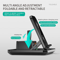 Image of 7-in-1 Wireless Charging Station with Adjustable Night Light, Bluetooth Speaker