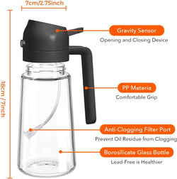 Image of Olive Oil Dispenser, 2 in 1 Oil Sprayer for Cooking
