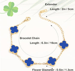 Image of 18K Gold Plated Four Leaf Clover Bracelet | Lucky Link Bracelet