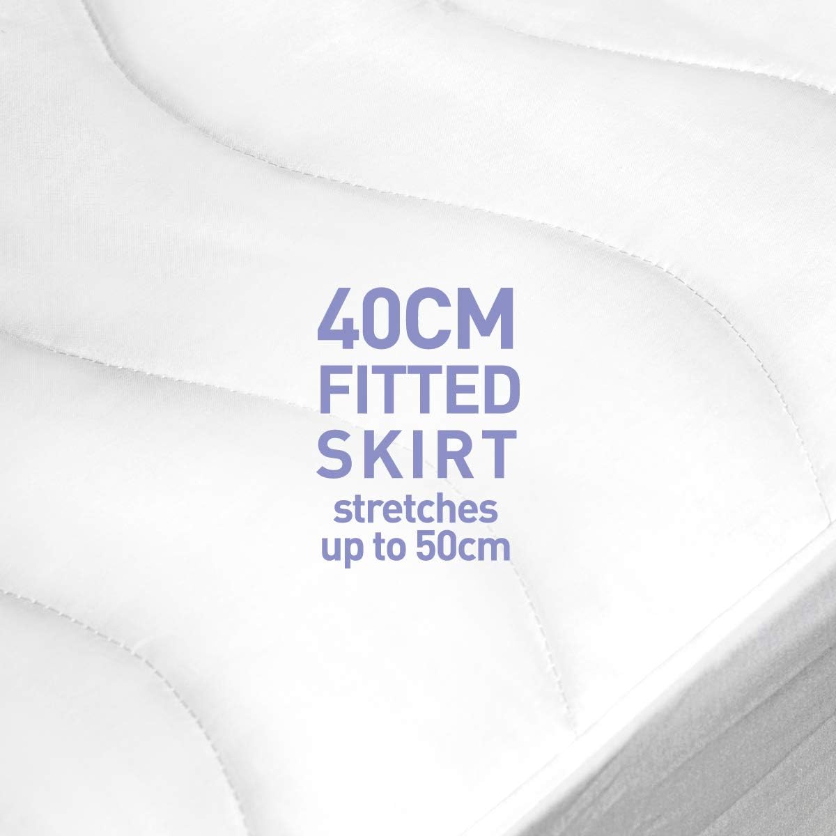 Soft Cotton Mattress Protector with Waterproof Backing & Anti-Bacterial Polyester Filling