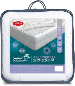 Image of Soft Cotton Mattress Protector with Waterproof Backing & Anti-Bacterial Polyester Filling