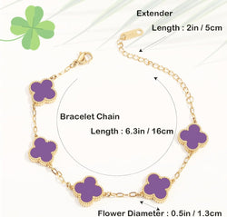 Image of 18K Gold Plated Four Leaf Clover Bracelet | Lucky Link Bracelet