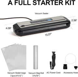 Image of Vacuum Sealer Automatic Sealing Machine – Dry & Moist Modes, Built-in Cutter, Easy Cleaning, Stainless Steel Panel