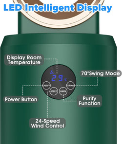 Image of Bladeless Tower Fan and Air Purifier in One – 24 Speeds, Quiet Operation, Remote & Touch Control