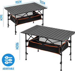 Image of Portable Folding Camping Table – Ultralight Aluminium, Adjustable Height, Large Storage Bag, Sturdy & Durable