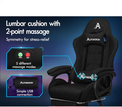 Image of Gaming Chair with Massage, Footrest & Adjustable Recline 🎮💺