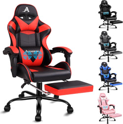 Image of Gaming Chair with Massage, Footrest & Adjustable Recline 🎮💺