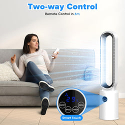 Image of Bladeless Tower Fan and Air Purifier in One – 24 Speeds, Quiet Operation, Remote & Touch Control