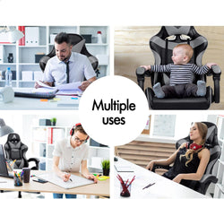 Image of Gaming Chair with Massage, Footrest & Adjustable Recline 🎮💺