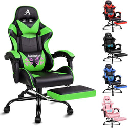 Image of Gaming Chair with Massage, Footrest & Adjustable Recline 🎮💺