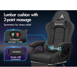 Image of Gaming Chair with Massage, Footrest & Adjustable Recline 🎮💺