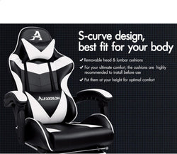 Image of Gaming Chair with Massage, Footrest & Adjustable Recline 🎮💺