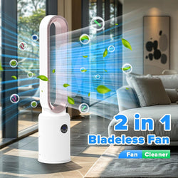 Image of Bladeless Tower Fan and Air Purifier in One – 24 Speeds, Quiet Operation, Remote & Touch Control
