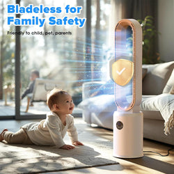 Image of Bladeless Tower Fan and Air Purifier in One – 24 Speeds, Quiet Operation, Remote & Touch Control