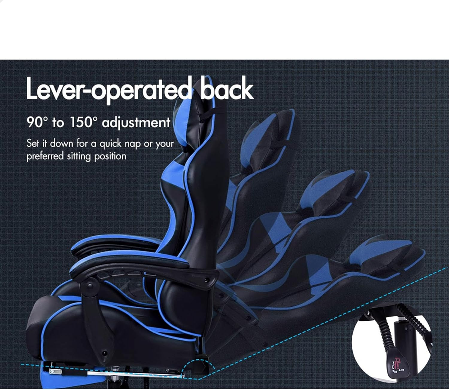 Gaming Chair with Massage, Footrest & Adjustable Recline 🎮💺