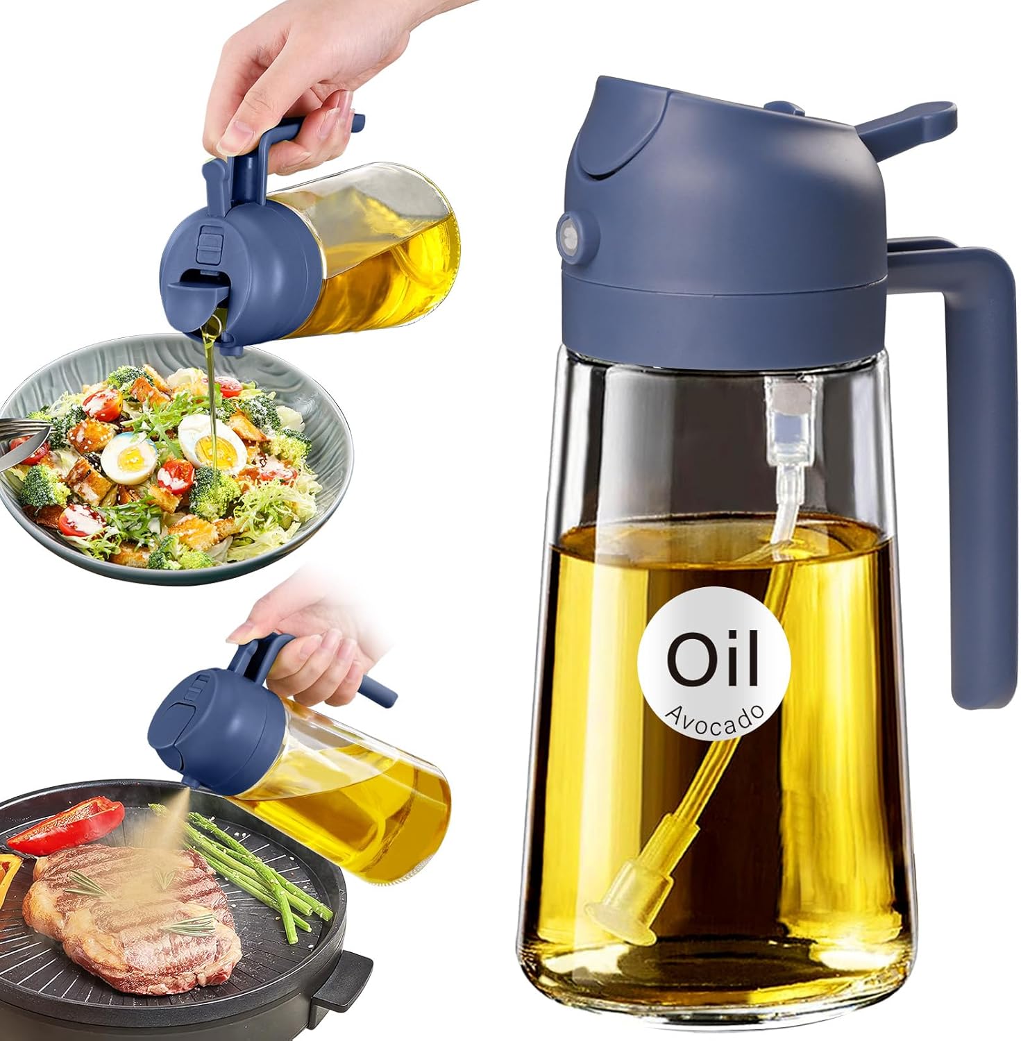 Olive Oil Dispenser, 2 in 1 Oil Sprayer for Cooking