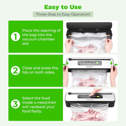 Image of Vacuum Sealer – 3 Food Types, 4 Operating Modes, Built-in Cutter & Water Drip Tray
