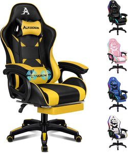 Image of Gaming Chair with Massage, Footrest & Adjustable Recline 🎮💺