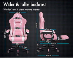 Image of Gaming Chair with Massage, Footrest & Adjustable Recline 🎮💺