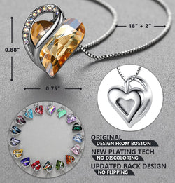 Image of Leafael Infinity Love Heart Necklace Birthstone Necklace for Women