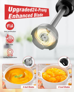 Image of Hand Stick Blender - 1200W 5-in-1 Immersion Blender Set with Heavy Duty Motor & 6 Speed Handheld Mixer
