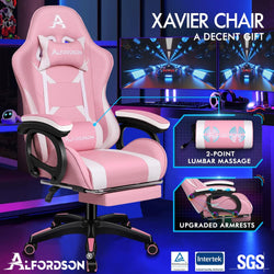 Image of Gaming Chair with Massage, Footrest & Adjustable Recline 🎮💺